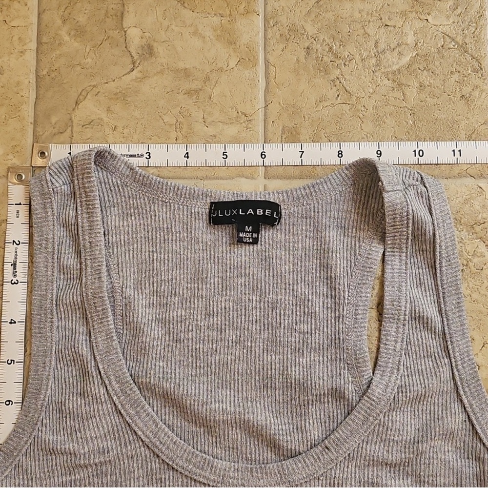 JLUXLABEL Heather Gray Ribbed Tank Top - Picture 5 of 5